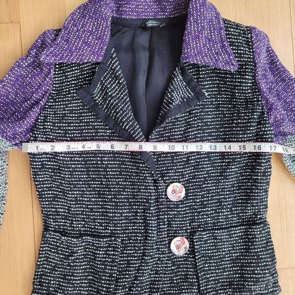 Vintage Annikki Karvinen geometric lagenlook art to wear blazer flared sleeve - Picture 12 of 16